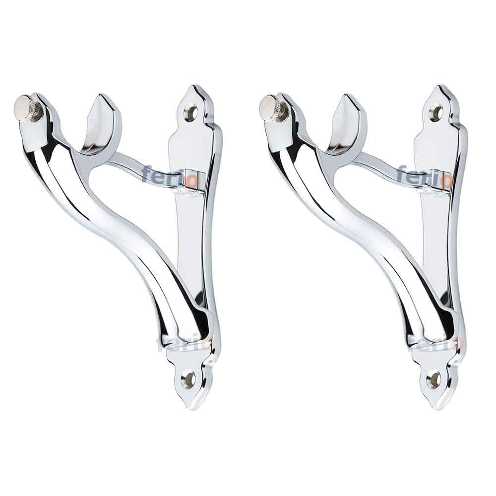 Ferio Heavy Curtain Bracket and Holder for Door and Window Acceessories for Home Décor 1 Inch Rod Chrome Finish Set of 2