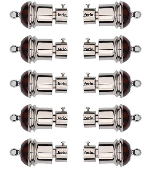 FERIO Stainless Steel Wengi and Mirror Curtain Rod Holders for Door and Window Fitting Acceroies for 1 Inch Rod Size Only Finals (Pack of 10)
